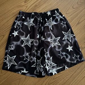 ROMWE Black and White Star Athletic Shorts